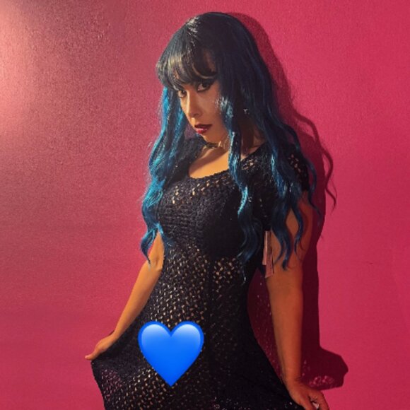 NWT SPEECHLESS NAVY BLUE CUT OUT SEE THROUGH DRESS A LINE MINI MEDIUM - Picture 5 of 10